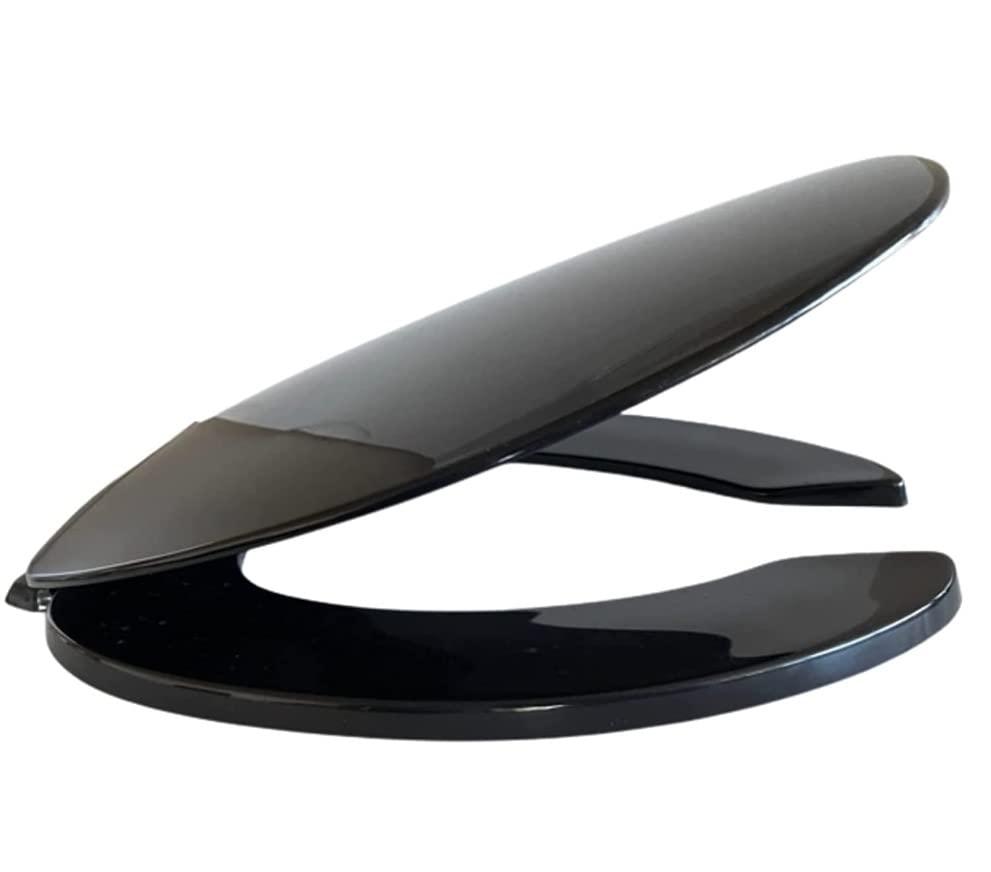 Centoco Round Toilet Seat, Residential/Commercial, Open Front, Black