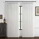 Pleated Sheer Curtains & Drapes 78 Inches Long for Dining Room, Off Beige White Boho Memory Trained Pinch Pleat Natural Linen Privacy Curtain That Let Light In Decorative Windows Drapes 2 Panels Set