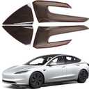 Rear Tail Light Cover for Tesla Model 3 Highland 2024-2025 Accessories Blackout Tail Brake Light Cover Guard Bezels Reverse Tail Lamp Shell Shade Smoked Rear Headlight Cover for Model 3 Refreshed