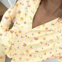Dressmine Ladies Long Sleeve Cute Pajama Sets 2 Piece Fall Outfits Button Up Pjs Set Loungewear, Size XS