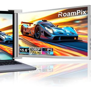 Laptop Screen Extender, 15.6" FHD 1080P IPS Portable Monitor for Laptop, Dual Monitor Extender for 13"-17.3" Laptops, Compatible with MacOS, Windows