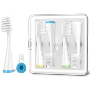 Oralphi Sensitive Gum Care Replacement Brush Heads for Waterpik Complete Care 5.0/9.0 (CC-01/WP-861), STRB-3WW, Ultra Soft Bristles with Cover, Sonic Electric Tooth Brush Refill Heads (4-Pack, White)