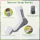 4 Pcs Grip Socks Soccer and Shin Guard Sleeves, 2 Pairs Anti Slip Socks 2 Pairs Inspirational Verse Sleeve for Men Women