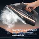 Martisan Cordless Iron for Clothes, 1500W, Wireless, Rapid Heating, Retractable Cord, Power Charging Base, Ceramic Soleplate, Auto-off, Anti-calc, Anti-drip, Self Clean