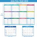 Yearly Wall Calendar 2026 - Large Yearly Calendar 2026, Jan 2026 - Dec 2026, 25.2" x 38.2" (Open), 2026 Calendar, Large Wall Calendar 2026, Full Year Paper with Notes, Thicker Paper - Multi