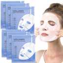 Collagen Face Mask 6PCS, Overnight Hydrating Sheet Mask Night Lifting Facial Masks for Women Skin Care Restores Elasticity, Moisturizing & Firmness Overnight Collagen Face Mask for All Skin Types