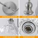 Vintage Bathroom Light Fixtures Over Mirror, 2-Light Brushed Nickel Wall Sconce Lighting with Flower Glass Shade, Farmhouse Vanity Lights for Bedroom Kitchen Living Room Hallway Light