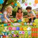 2 x 132 Pcs Easter Egg Fillers,Easter Party Favors for Kids Boys Girls,Plastic Easter Basket Stuffers,Bulk Small Toys for Easter Eggs Hunt Gift Goodie Bags Stuffers Classroom Prizes Party Filling Treats