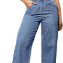 WDIRARA Women's Denim Overalls Adjustable Strap Jean Jumpsuit Bib Overalls M