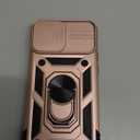 SunStory Compatible with iPhone 12/13 Mini Case with HD Screen Protector & Slide Camera Cover & Rotated Ring Kickstand, [Military-Grade] Phone Case for iPhone 12/13 Mini (Rose Gold)