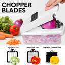 JAYVAR Vegetable Chopper for Mandoline Slicer, 15-In-1 Veggie Choppers, Cheese Grater, Onion Cutter with Container, Kitchen Gadgets Essentials, Vegetable Dicer, Onion Mincer Tomato Slicer (White)