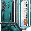 FNTCASE for Samsung Galaxy S26 Case: With Built-in Screen Protector & Kickstand 2 Front Frames Military-Grade Drop Protection Heavy Duty Shockproof Rugged Case Full Body Protective Cover Green