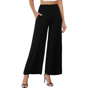 Arolina Women's Casual Stretchy Wide Leg Palazzo Lounge Pants with Pockets | High waist, Trendy, Comfy, Breathable, Dressy, Flowy, Lightweight, for Summer Fall Spring Beach Vacation Travel Holiday Daily Small