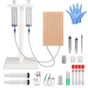 MedEduQuest Multipurporse IV Injection Phlebotomy Practice Kit, Venipuncture Practice Kit with Blood and Veins