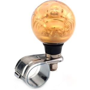 Car Wheel Knob Steering Suicide Spinner, Lucky Style Car Power Handle Grip Knobs Fit Most Forklifts Lawn Mowers Boats Agricultural Tractors Private Off-Road Vehicles (Gold)