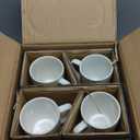 LE TAUCI Coffee Mugs 16 oz,Ceramic Mug Set, Embossment Cups for Latte, Hot Tea, Cappuccino, Mocha, Cocoa, Dishwasher Safe, Suit For Housewarming Wedding- 3.8 inch, Set of 4, Arctic White