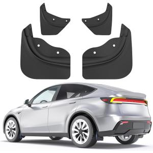 2026 Tesla Model Y Juniper Mud Flaps (4-Pack) - Thickened TPE Splash Guards Accessories for 2025-2026, No Drill Installation with Tools Included | All-Weather Protection