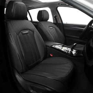 Car Seat Covers Full Set, Leather Seat Cover for Cars, 5 Seats Waterproof Automotive Seat Covers Fit Toyota Rav4 Camry Corolla Cruze CRV Accord, Black