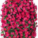 Artificial Fake Hanging Flowers Plants Baskets for Outdoor Outside Porch Decoration, Faux Silk Hotpink Realistic UV Resistant Orchid Long Vines in Planter for Spring Summer Home Patio Balcony