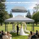 Qdreclod 10x10 FT Replacement Top Canopy Replacement Top Gazebo Cover Single Tier Sun Shade Canopy Cover for Shop, Yard, Outdoors Commercial Use Gazebo Canopy Top Replacement (Gray)
