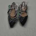 Women's Foreign Trade Large Spring New PU Leather Buckle Heel Hollow Back Sandals Sandal Slides, Size 10