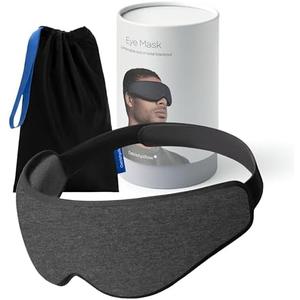 Ostrichpillow Eye Mask, Sleep Mask for Men Women 100% Blackout, No Pressure On Eyes, Soft & Breathable, Adjustable Fit, Travel Bag Included