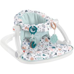 Fisher-Price Portable Baby Chair Sit-Me-Up Floor Seat With Developmental Toys & Machine Washable Seat Pad, Pacific Pebble 1 Count 