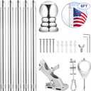 REERON Flag Pole for House, 6 FT Stainless Steel Spinning Flag Pole Kit, 1" Rustproof Porch Flagpole with 360 Tangle Free Metal Flagpole Rings & 2-Position Bracket for Outdoor Sport for 3x5 Flags