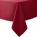 Biscaynebay Textured Fabric Christmas Table Cloth Rectangle 60x84 Inches, Red Water Resistant Spill Proof Tablecloths for Dining, Kitchen, Wedding and Parties, Machine Washable