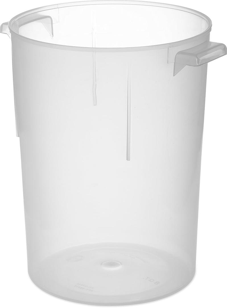 Carlisle FoodService Products Bain Marie Round Food Storage Container for Kitchens, Restaurants, Catering, Plastic, 8 Quarts, Clear (Translucent)
