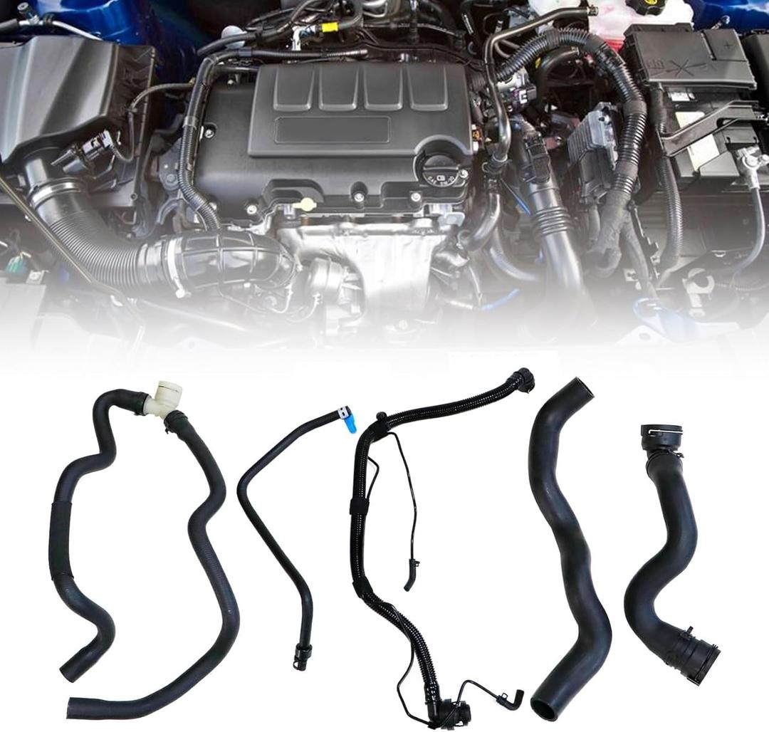 FZJDSD Engine Radiator Coolant Hose & Heater Hose &Pipe 5PCS Compatible with Chevy Cruze 2011-2016 1.4L Replace 13251447 13251435 13291779 94543097 25193343