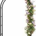 Galvanized Metal Garden Arbor,7.6ft H x 4.6ft W,Rust-Resistant Heavy-Duty Garden Arch Trellis for Climbing Plants Vines Roses, Ideal for Weddings, Bridal Events, Halloween, Christmas & Outdoor Decor