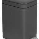 rejomiik Small Bathroom Trash Can with Lid Slim Soft Close Garbage Can Step Wastebasket Container Trash Bin for Office Bedroom Kitchen Living Room (2.6 Gallon Dark Gray)
