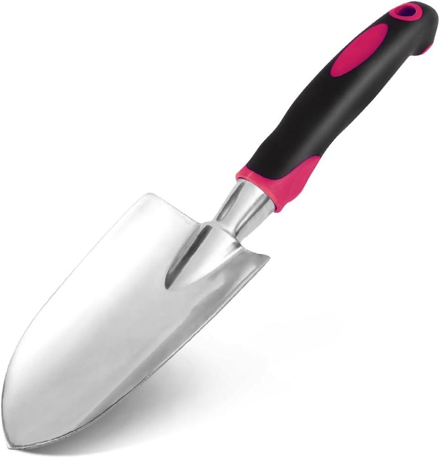 Garden Trowels - NEWGF Heavy-Duty Manganese Steel Super Garden Hand Trowels-Dig, Shovel and Plant -Black/Red (small)