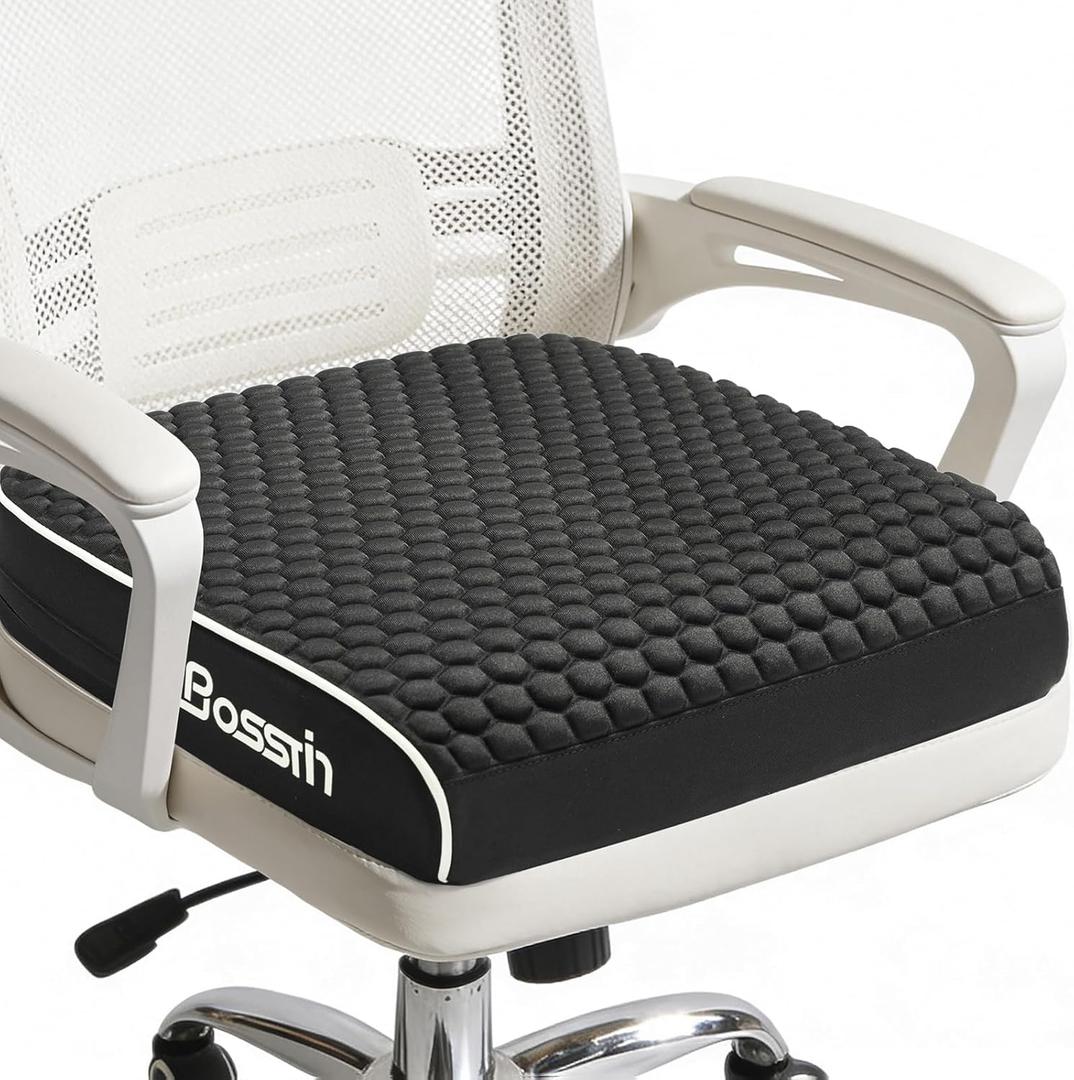 Extra Large Office Chair Cushion (19"x17"x3"), Seat Cushion with Honeycomb Message Dots & High-Resilient Foam for Back & Tailbone Pain Relief, Butt Pillow for Long Sitting, Car Seat, Wheelchair, Floor