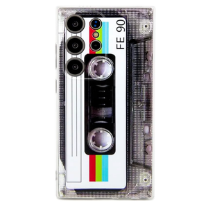 FAteamll Case for Galaxy S24 Ultra Shockproof Scratchproof with TPU Soft Bumper Retro Cassette Tape Case Compatible with Samsung Galaxy S24 Ultra