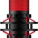 HyperX QuadCast - USB Condenser Gaming Microphone, for PC, PS4, PS5 and Mac, Anti-Vibration Shock Mount, Four Polar Patterns, Pop Filter, Gain Control, Podcasts, Twitch, YouTube, Discord, Red LED