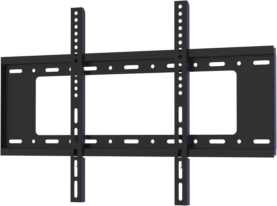 Fixed TV Wall Mount for 40"-80" TVs, VESA 200x200 to 600x400mm, Supports Up to 75kg, Easy Installation, Fits Most Studs and Concrete Walls, Black