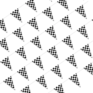 Piokio 100ft Black and White Checkered Flag Banner Racing Birthday Decorations, for Nascar Cars Party Supplies