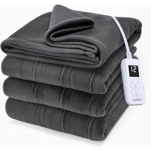 Sunbeam Royal Luxe Night Fog Heated Blanket 12-Heat Settings Auto Off Machine Washable Twin