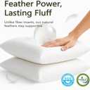 DWR Set of 2 Feather Down Throw Pillow Inserts 20x20 with Organic Cotton Cover, Feather Square White Decorative Pillow Inserts for Bed, Sofa, and Couch