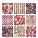 INDIANHANDICRAFTS 10 Pc Mix Lot Hand Block Print Napkin, 100% Cotton, 16x16 Inch, Multicolor Floral, Square, Napkin