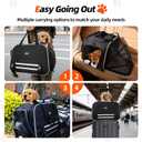 Motorcycle Dog Carrier, Expandable Airline Approved Pet Carrier with Stable Frame, Collapsible Soft-Sided Travel Puppy Shoulder Bag for Small Cats and Dogs Under 17 lbs
