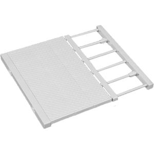 Extendable Closet Shelf Tension Rod Adjustable Clothes Hanger DIY Cabinet Storage Holder Wardrobe Organizer Dividers Shoe Rack 16.54'' Width for Bathroom Kitchen Bookshelf - White (Length: 15-21.7 IN)