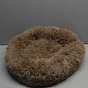 Hoewina Dog & Cat Bed for Indoor Cats, 20in Calming Donut Bed for Puppy and Kitten, Washable Round Fluffy Pet Bed for Small Medium Dogs and Cats (Camel)