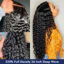 EGK 13x6 HD Lace Deep Wave Human Hair Wig, 30 Inch 220% Density | Premium 13x6 HD Lace Deep Wave Human Hair Wig Pre Plucked for Women, Natural Hairline, Glueless & Full Volume