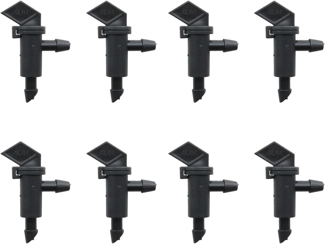 HJGarden 20PCS Black 4L/H Emitter Sprinkler Drippers System Parts GPH Flag Drip Emitter Drip Emitters Gardening Drip Water Garden Pot Balcony Drip Water Flow Stabilizer for Lawn Vegetables Garden