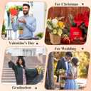Gilprop 30 Packs Bouquet Bag Kraft Paper Flower Gift Bags with Handle Bouquet Bag Box with Waterproof Lining for Birthday Wedding Party Favors (11.8 x 3.5 x 2.5 Inch,Brown)