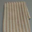 jinchan Striped Linen Kitchen Curtains 36 Inches Length Tier Curtains Farmhouse Modern Cafe Style Small Window Treatments Airy Light Filtering Rod Pocket for Living Room Bathroom 2 Panels Tan : Home & Kitchen