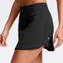 SANTINY Skorts for Women with Pockets High Waisted Golf Skirts | Built-in Shorts, A Line, Athletic, Casual, Pickleball, Tennis Skirt (Black, M)